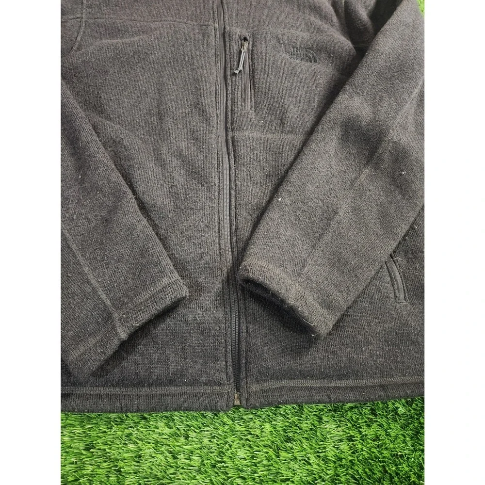 The North Face Mens Large Gray Fleece Full Zip Jacket Lined Pockets Gordon Lyons